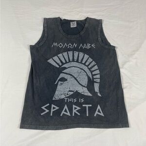 Strangel Mens Black Sparta Print Tank Top Size L